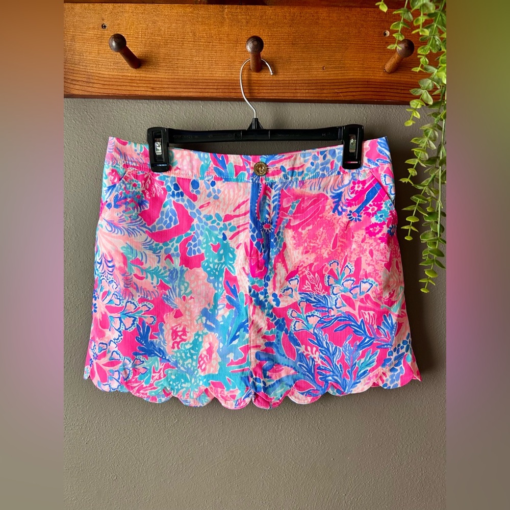 Lilly Pulitzer Women's Colette Skort Light Pascha Pink Aquadesiac Scallop Sz 10